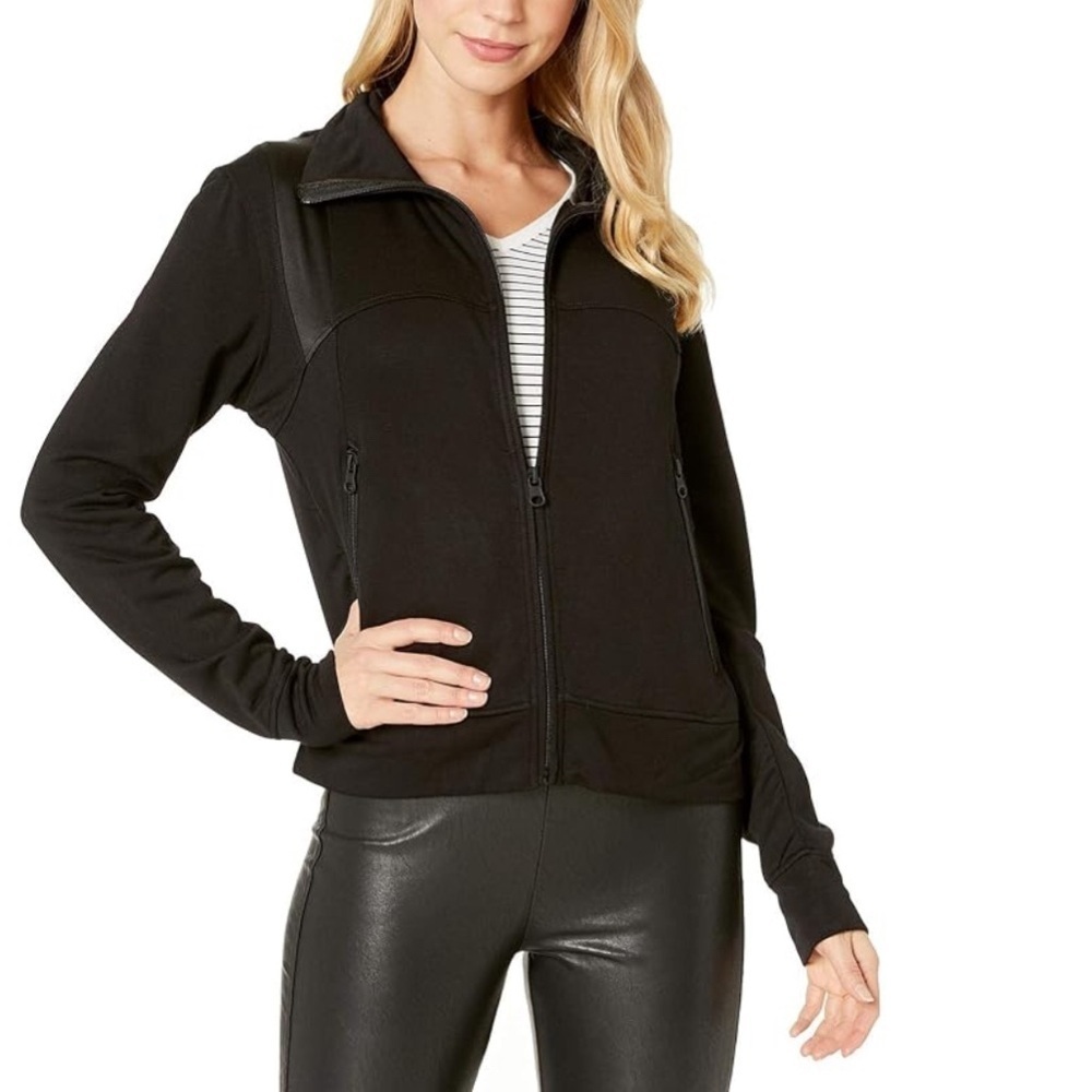 Carbon 38 Blanc Noir NWT Karuna Silk-Trim Track Jacket